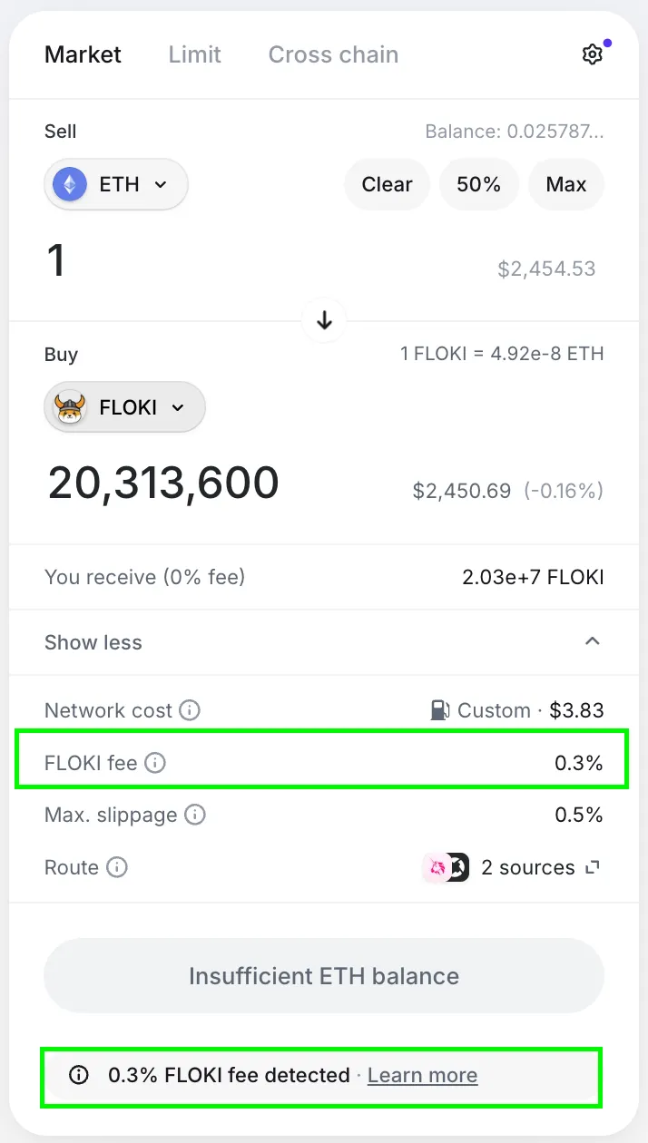 Matcha Buy Tax UI